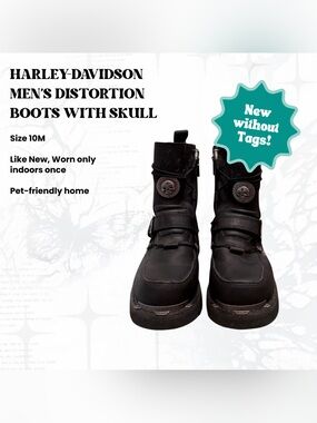 Harley-Davidson Men’s Distortion Boots with Skull Emblem (10 M)